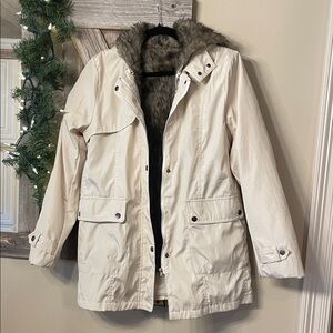 Women's Cream Hooded Jacket (2 in 1 jacket)